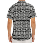 Black And White Ethnic Boho Print Men's Deep V-Neck Shirt