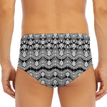 Black And White Ethnic Boho Print Men's Triangle Swim Briefs