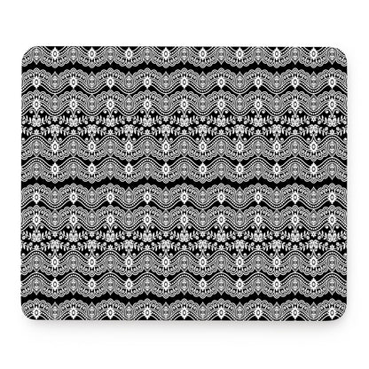 Black And White Ethnic Boho Print Mouse Pad