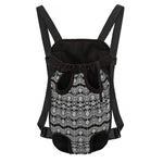 Black And White Ethnic Boho Print Pet Carrier Backpack
