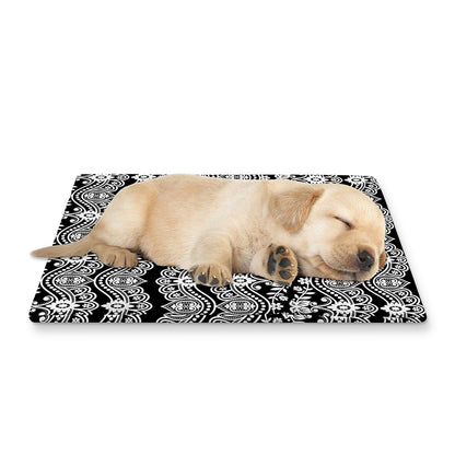 Black And White Ethnic Boho Print Pet Cooling Mat Cover