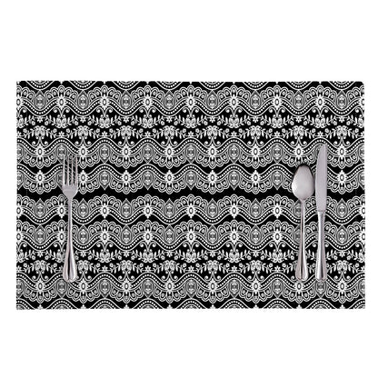 Black And White Ethnic Boho Print Placemat