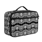 Black And White Ethnic Boho Print Portable Lunch Bag