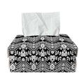 Black And White Ethnic Boho Print Rectangle Tissue Box Cover