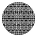Black And White Ethnic Boho Print Round Blanket