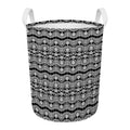 Black And White Ethnic Boho Print Round Laundry Basket