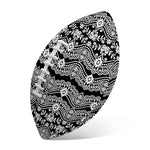 Black And White Ethnic Boho Print Rugby Ball