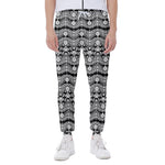 Black And White Ethnic Boho Print Scuba Joggers