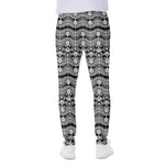 Black And White Ethnic Boho Print Scuba Joggers