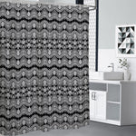 Black And White Ethnic Boho Print Shower Curtain