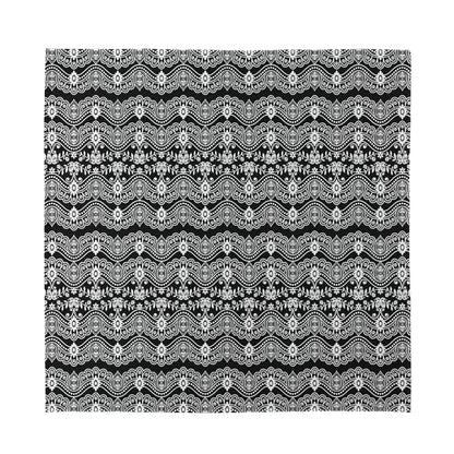 Black And White Ethnic Boho Print Silk Bandana