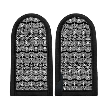 Black And White Ethnic Boho Print Skillet Handle Cover