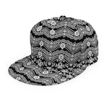 Black And White Ethnic Boho Print Snapback Cap