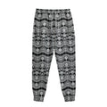 Black And White Ethnic Boho Print Sweatpants