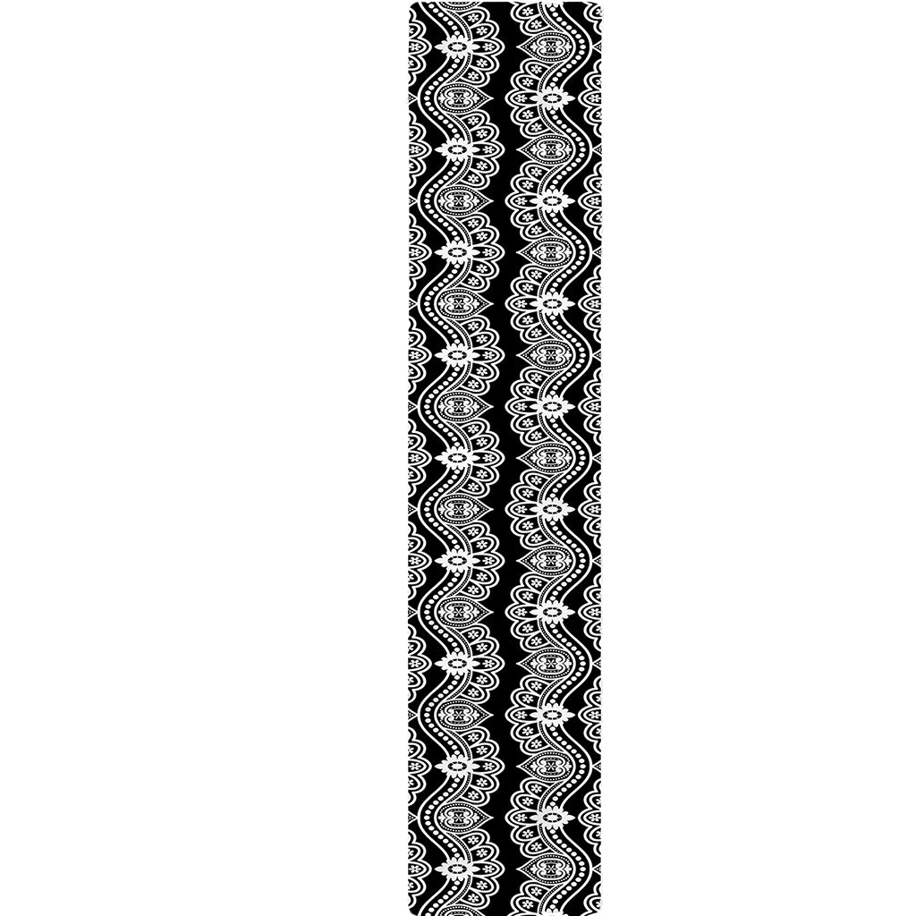 Black And White Ethnic Boho Print Table Runner