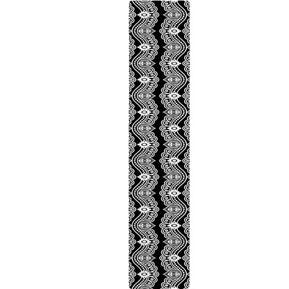 Black And White Ethnic Boho Print Table Runner