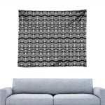 Black And White Ethnic Boho Print Tapestry