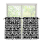 Black And White Ethnic Boho Print Tier Curtains