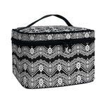 Black And White Ethnic Boho Print Travel Makeup Bag