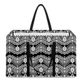 Black And White Ethnic Boho Print Utility Tote Bag