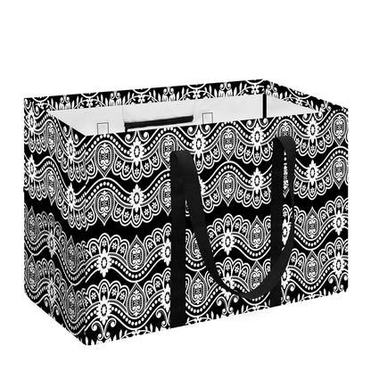 Black And White Ethnic Boho Print Utility Tote Bag