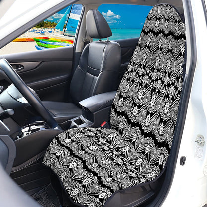 Black And White Ethnic Boho Print Waterproof Car Seat Cover