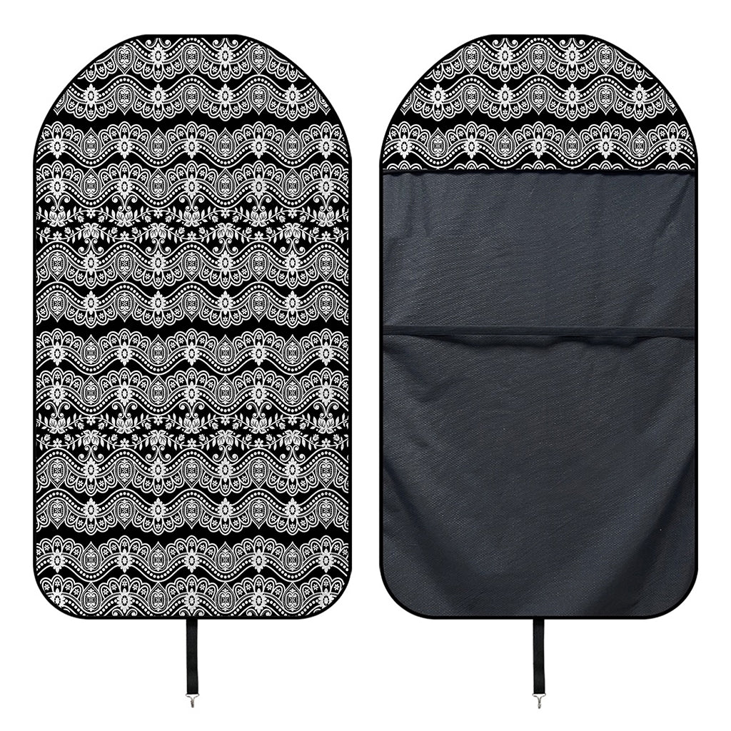 Black And White Ethnic Boho Print Waterproof Car Seat Cover
