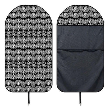 Black And White Ethnic Boho Print Waterproof Car Seat Cover
