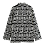 Black And White Ethnic Boho Print Women's Blazer