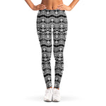 Black And White Ethnic Boho Print Women's Leggings