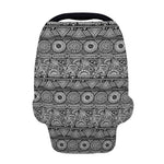Black And White Ethnic Pattern Print Baby Seat Cover