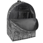 Black And White Ethnic Pattern Print Backpack