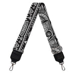 Black And White Ethnic Pattern Print Bag Strap