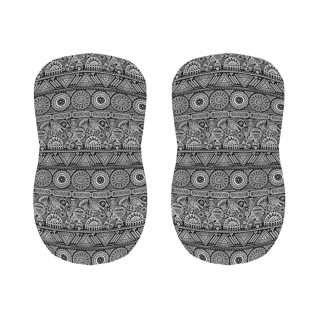 Black And White Ethnic Pattern Print Bar Stool Covers