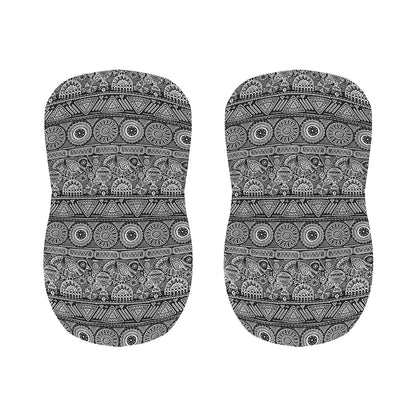 Black And White Ethnic Pattern Print Bar Stool Covers