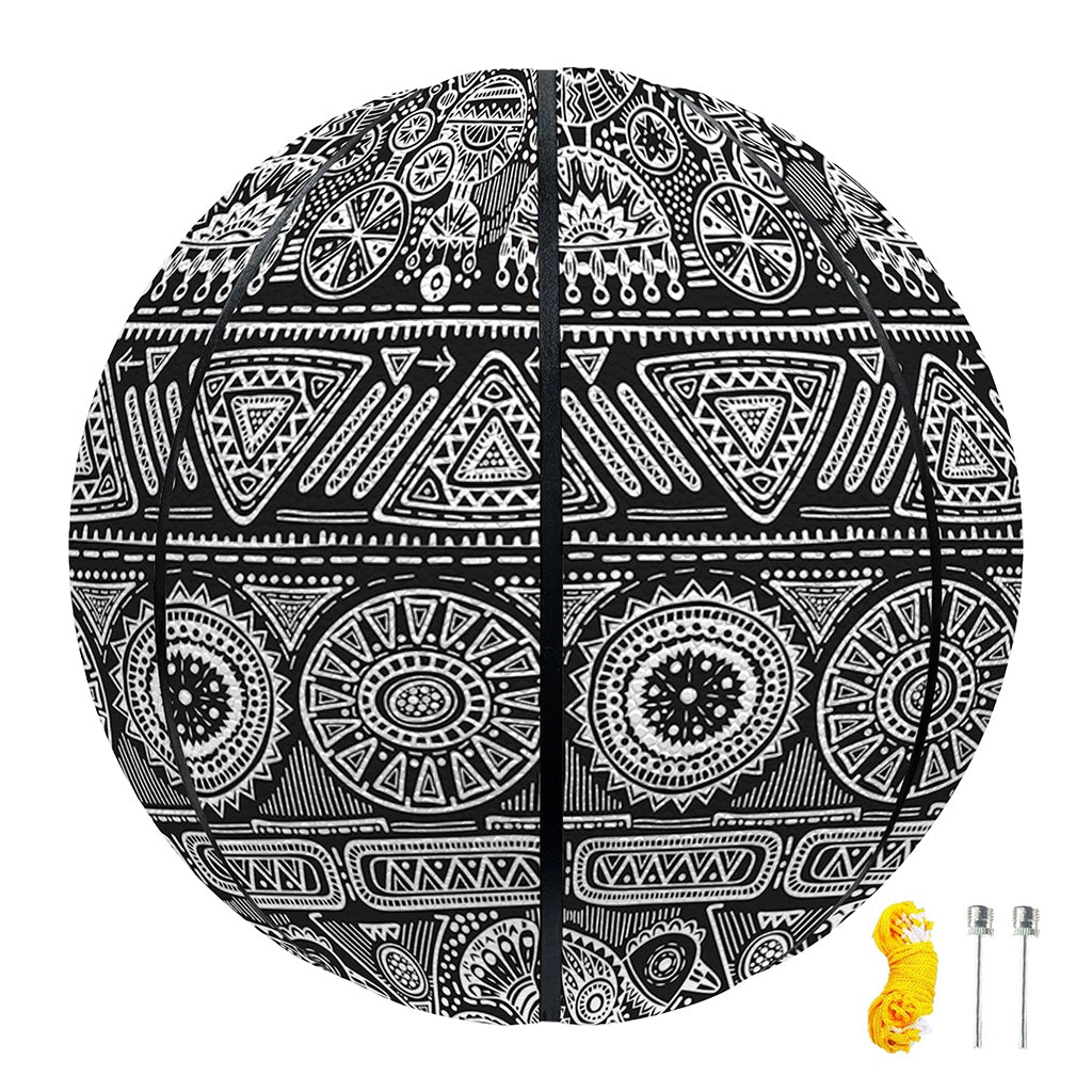 Black And White Ethnic Pattern Print Basketball