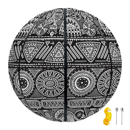 Black And White Ethnic Pattern Print Basketball