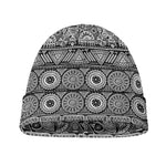 Black And White Ethnic Pattern Print Beanie