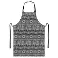 Black And White Ethnic Pattern Print Bib Apron With Pocket