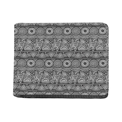 Black And White Ethnic Pattern Print Bifold Wallet