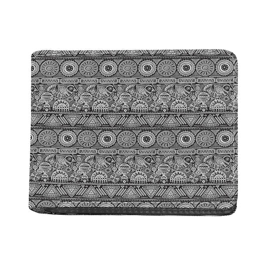 Black And White Ethnic Pattern Print Bifold Wallet
