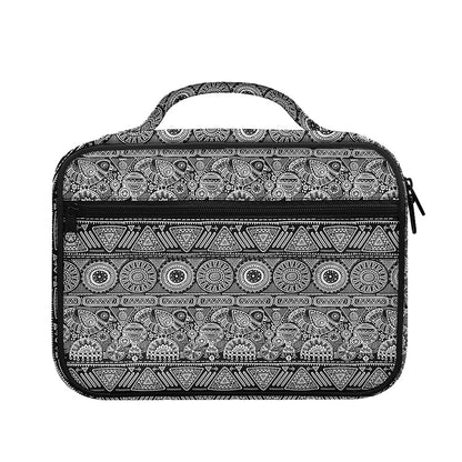 Black And White Ethnic Pattern Print Briefcase Bible Bag