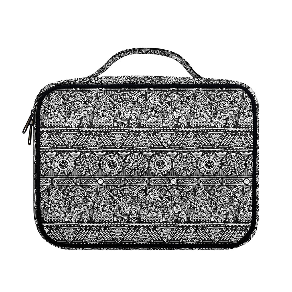 Black And White Ethnic Pattern Print Briefcase Bible Bag
