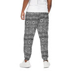 Black And White Ethnic Pattern Print Cotton Pants