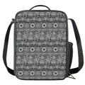 Black And White Ethnic Pattern Print Crossbody Lunch Bag