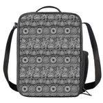 Black And White Ethnic Pattern Print Crossbody Lunch Bag
