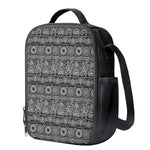 Black And White Ethnic Pattern Print Crossbody Lunch Bag