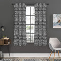 Black And White Ethnic Pattern Print Grommet Curtain Panels