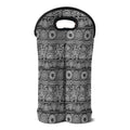 Black And White Ethnic Pattern Print Double Neoprene Wine Tote
