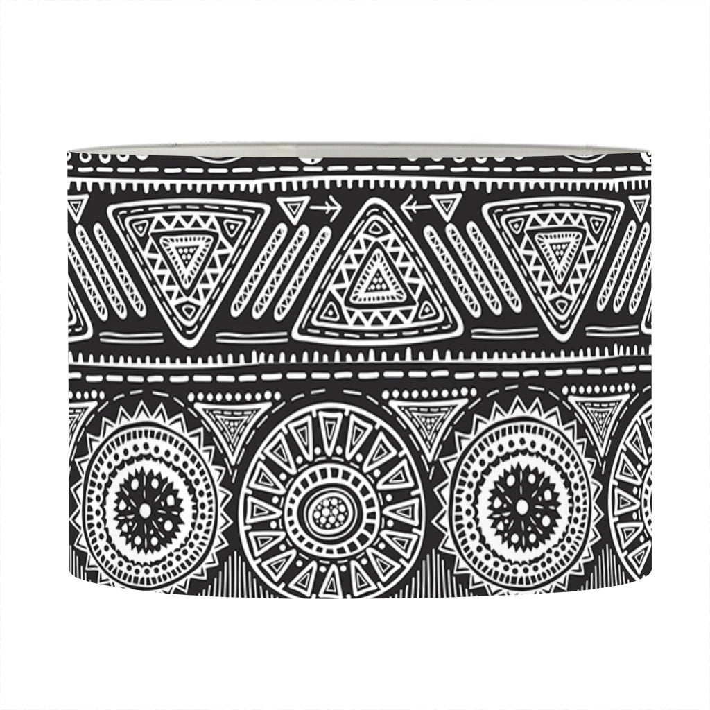 Black And White Ethnic Pattern Print Drum Lamp Shade